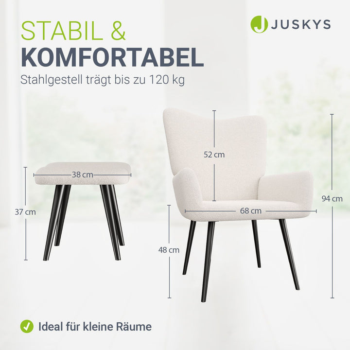 Ohrensessel mit optionalem Hocker Odense