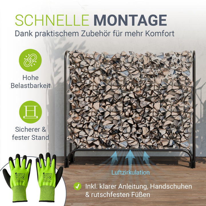 Kaminholzregal außen mit Abdeckung