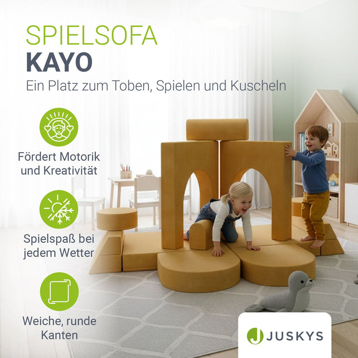 Kindersofa Kayo mit Cord Bezug & Kissen