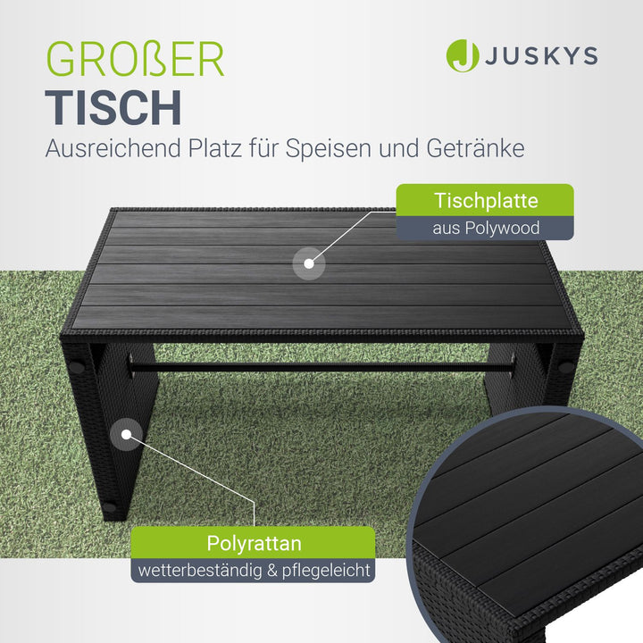 2in1 Polyrattan Gartenmöbel Jamaika