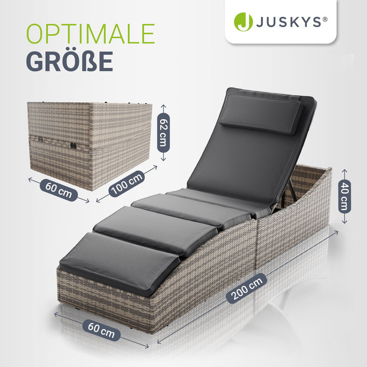Faltbare Polyrattan Sonnenliege Lamia