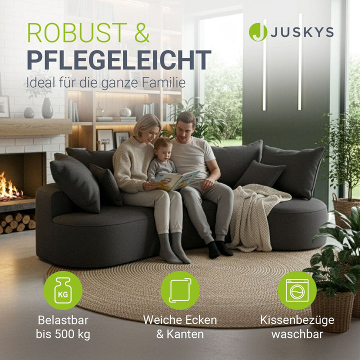 Sofa Tirano mit Ottomane & Dekokissen