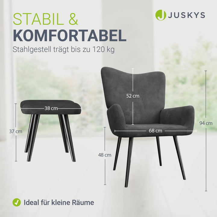 Ohrensessel mit optionalem Hocker Odense