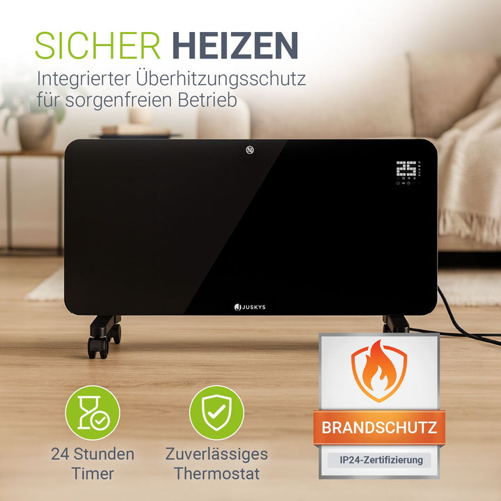 Glaskonvektor mit bis zu 2000 W