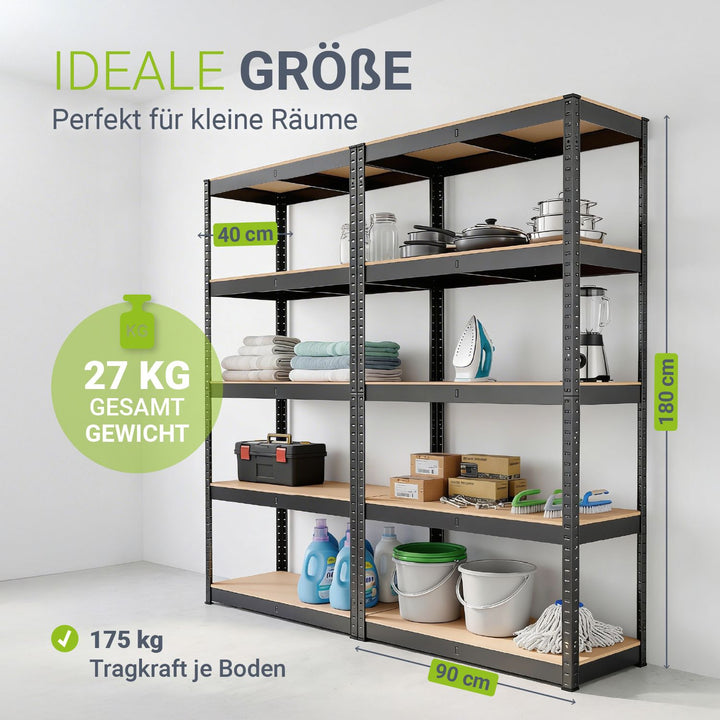 Lagerregal Basic 2er bis 8er Set 180 x 90 x 40 cm