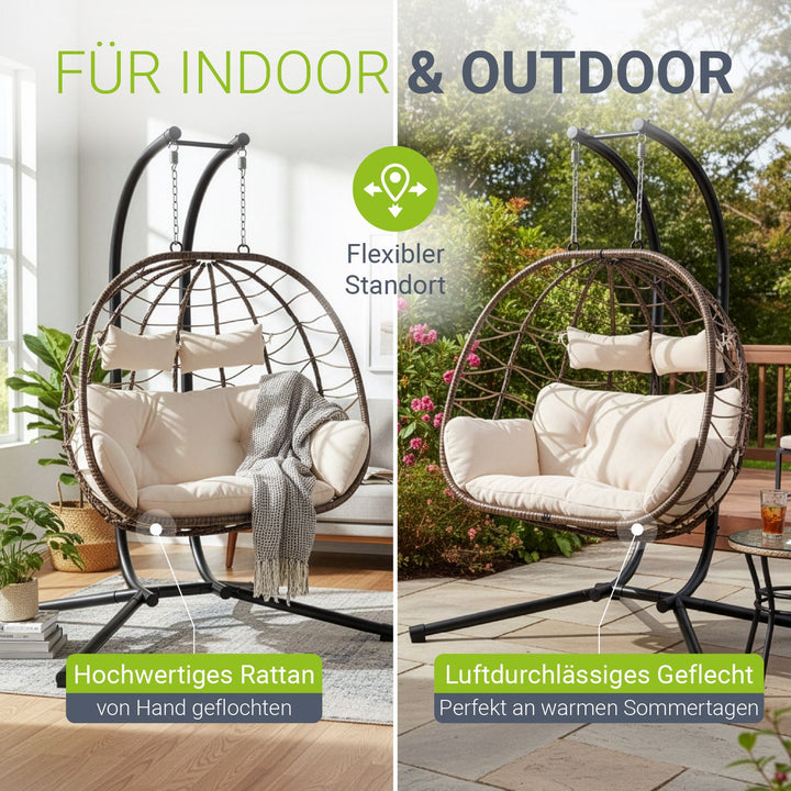 Polyrattan Doppelhängesessel Aria