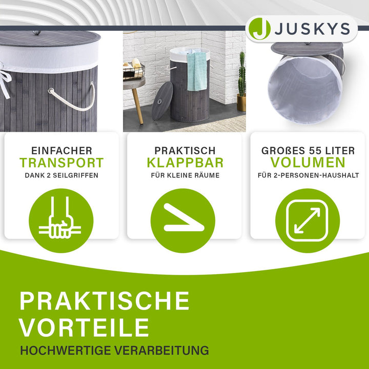 Bambus Wäschekorb Curly-Round