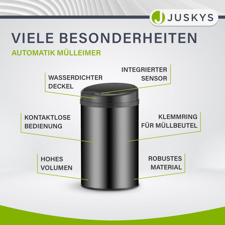 Runder Mülleimer mit Sensor