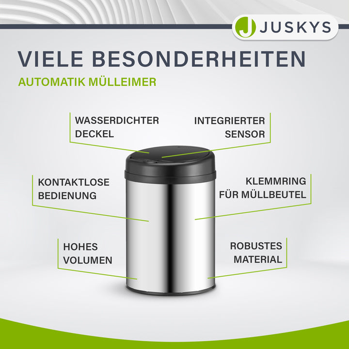 Runder Mülleimer mit Sensor