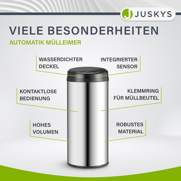 Runder Mülleimer mit Sensor