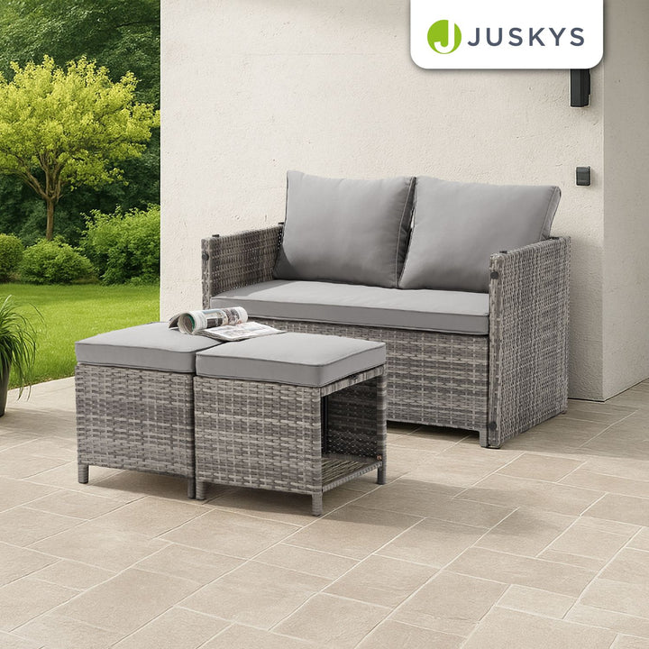 2in1 Polyrattan Gartenmöbel Jamaika