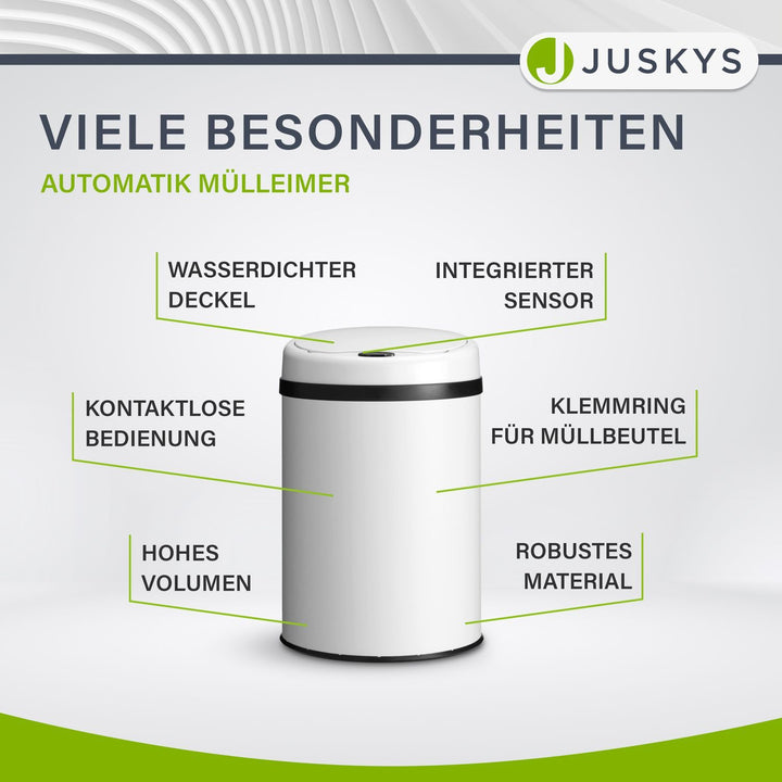 Runder Mülleimer mit Sensor