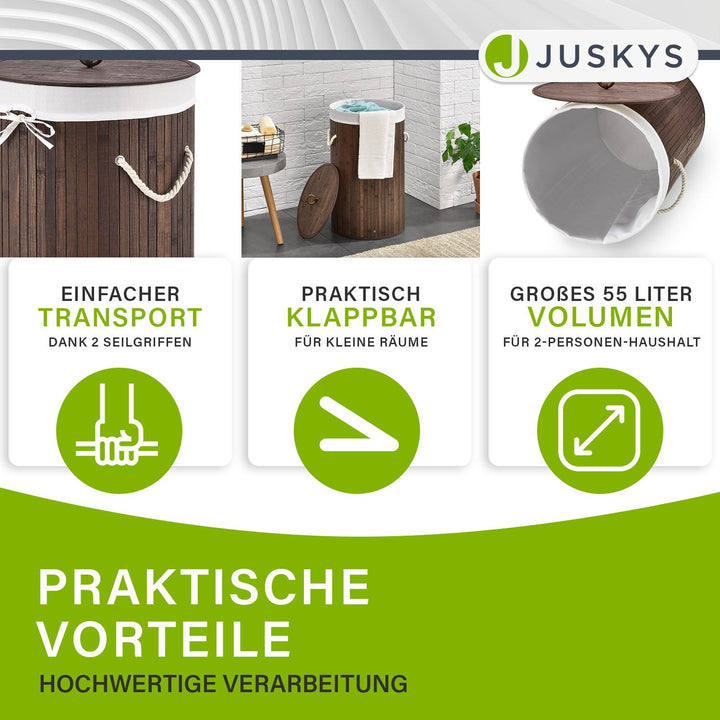 Bambus Wäschekorb Curly-Round
