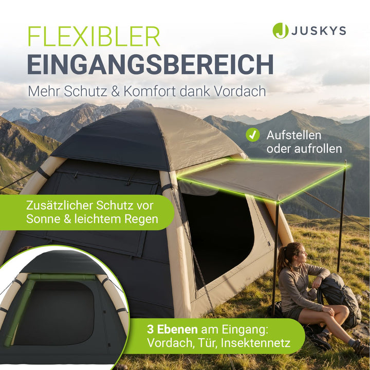 Campingzelt aufblasbar für 1-4 Personen