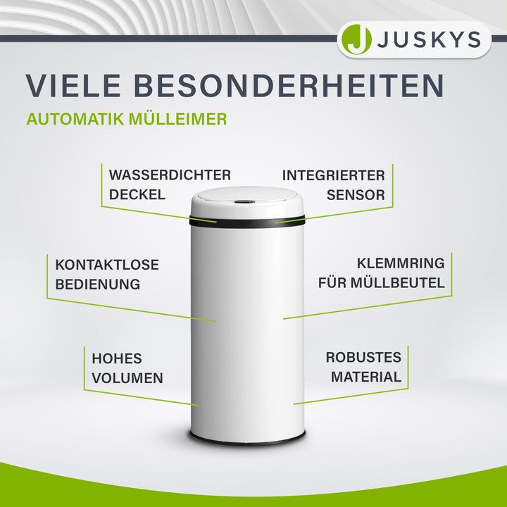 Runder Mülleimer mit Sensor