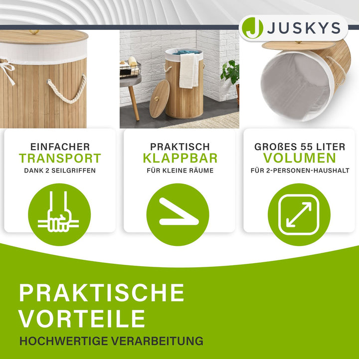 Bambus Wäschekorb Curly-Round
