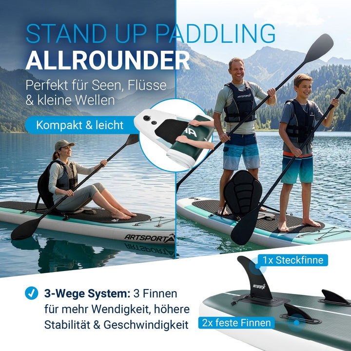 Stand Up Paddling Board mit Kajaksitz