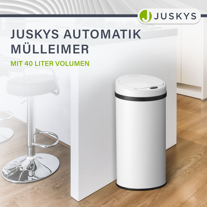 Runder Mülleimer mit Sensor