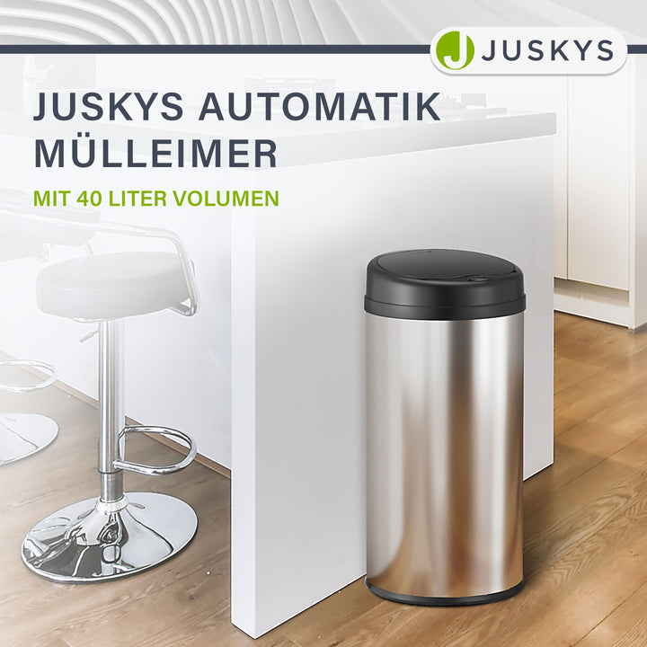 Runder Mülleimer mit Sensor