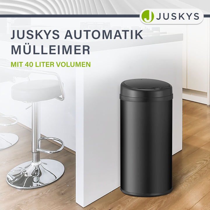 Runder Mülleimer mit Sensor