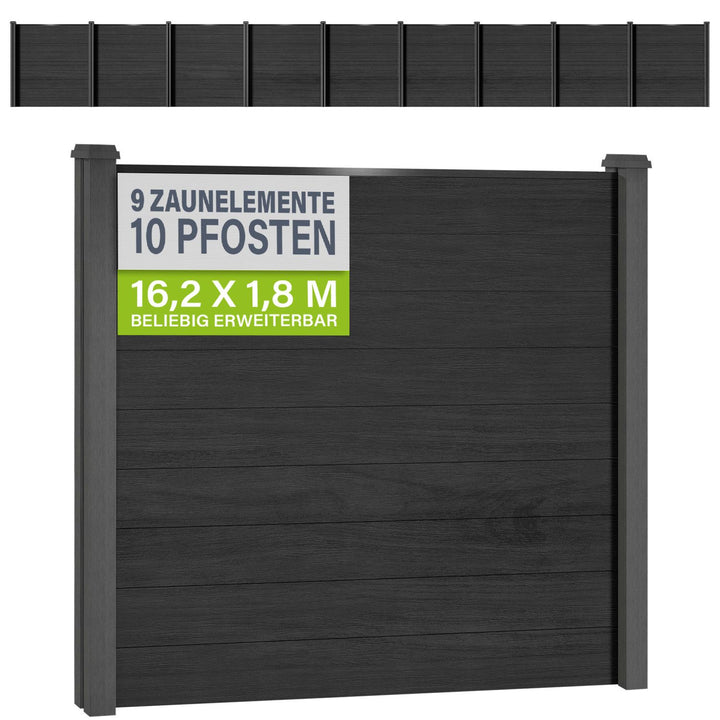 WPC Zaun aus Elementen & Pfosten
