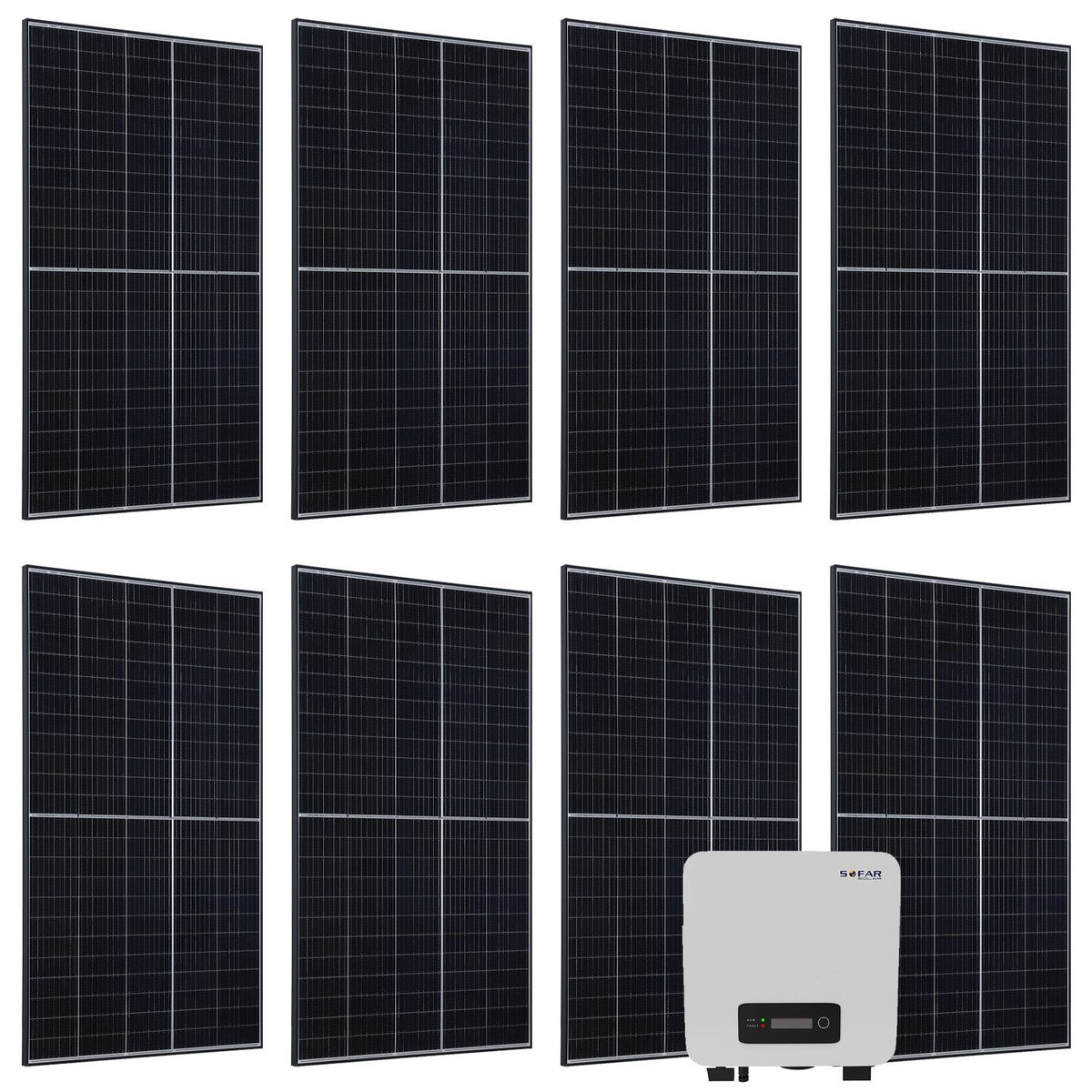 Solaranlage Set mit 8 Longi 400 W Solarpaneele & Wechselrichter