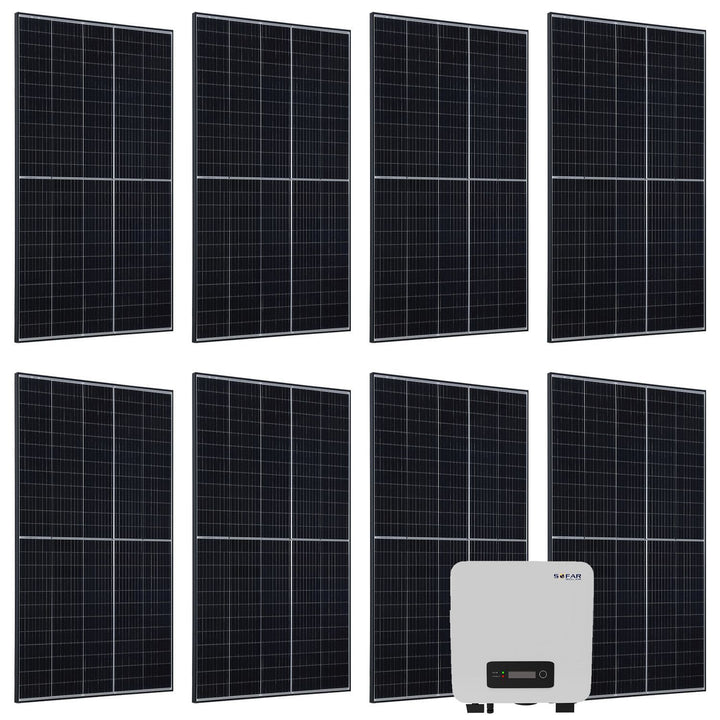 Solaranlage Set mit 8 Longi 400 W Solarpaneele & Wechselrichter
