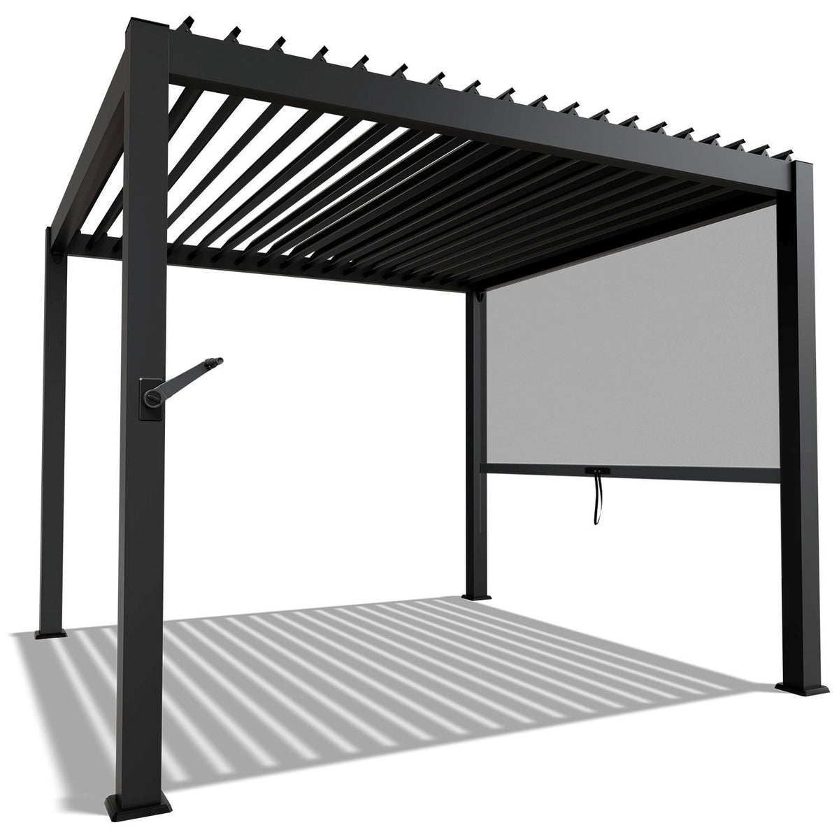 Lamellendach Tahiti 3 x 3 m inkl. 1x Seitenwand 3 m