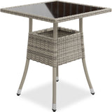 Eckiger Polyrattan Gartentisch Yoro