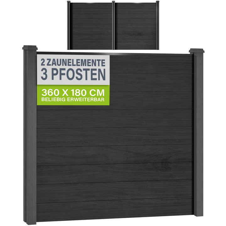 WPC Zaun aus Elementen & Pfosten