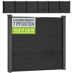 WPC Zaun aus Elementen & Pfosten