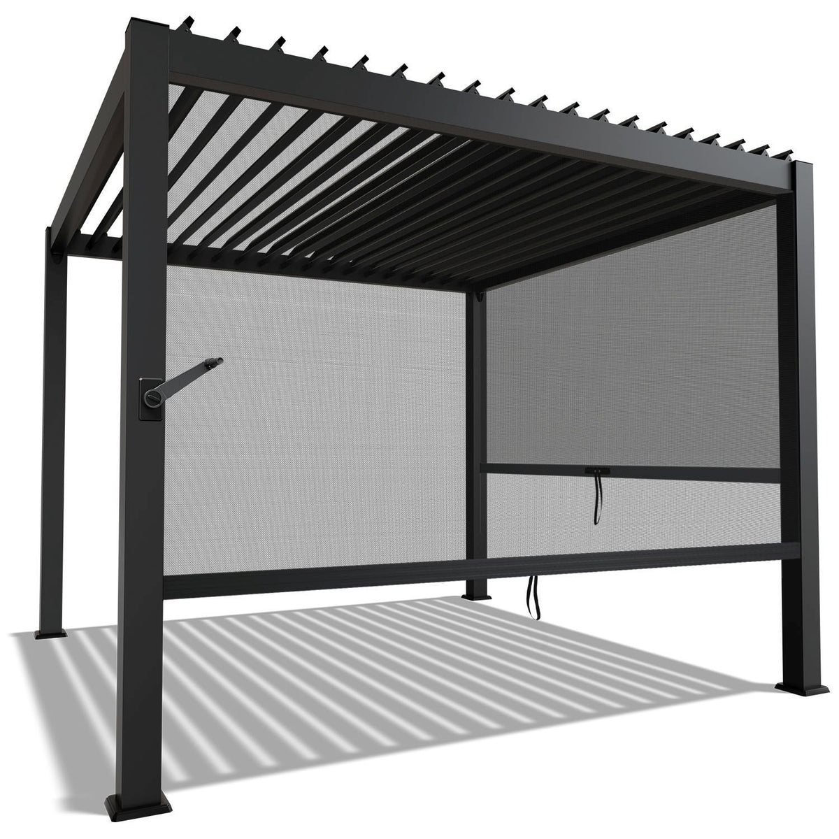 Lamellendach Tahiti 3 x 3 m inkl. 2x Seitenwand 3 m