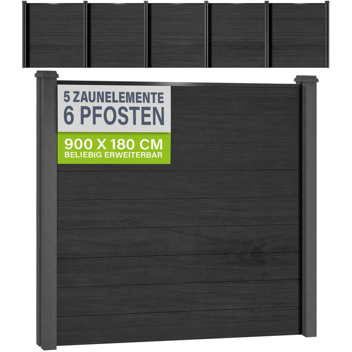 WPC Zaun aus Elementen & Pfosten
