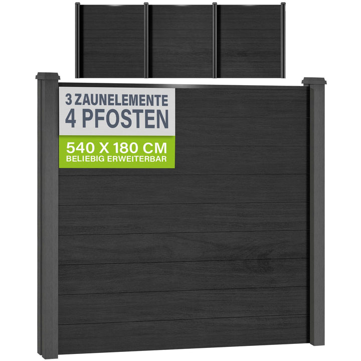 WPC Zaun aus Elementen & Pfosten