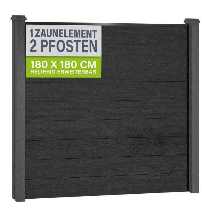 WPC Zaun aus Elementen & Pfosten