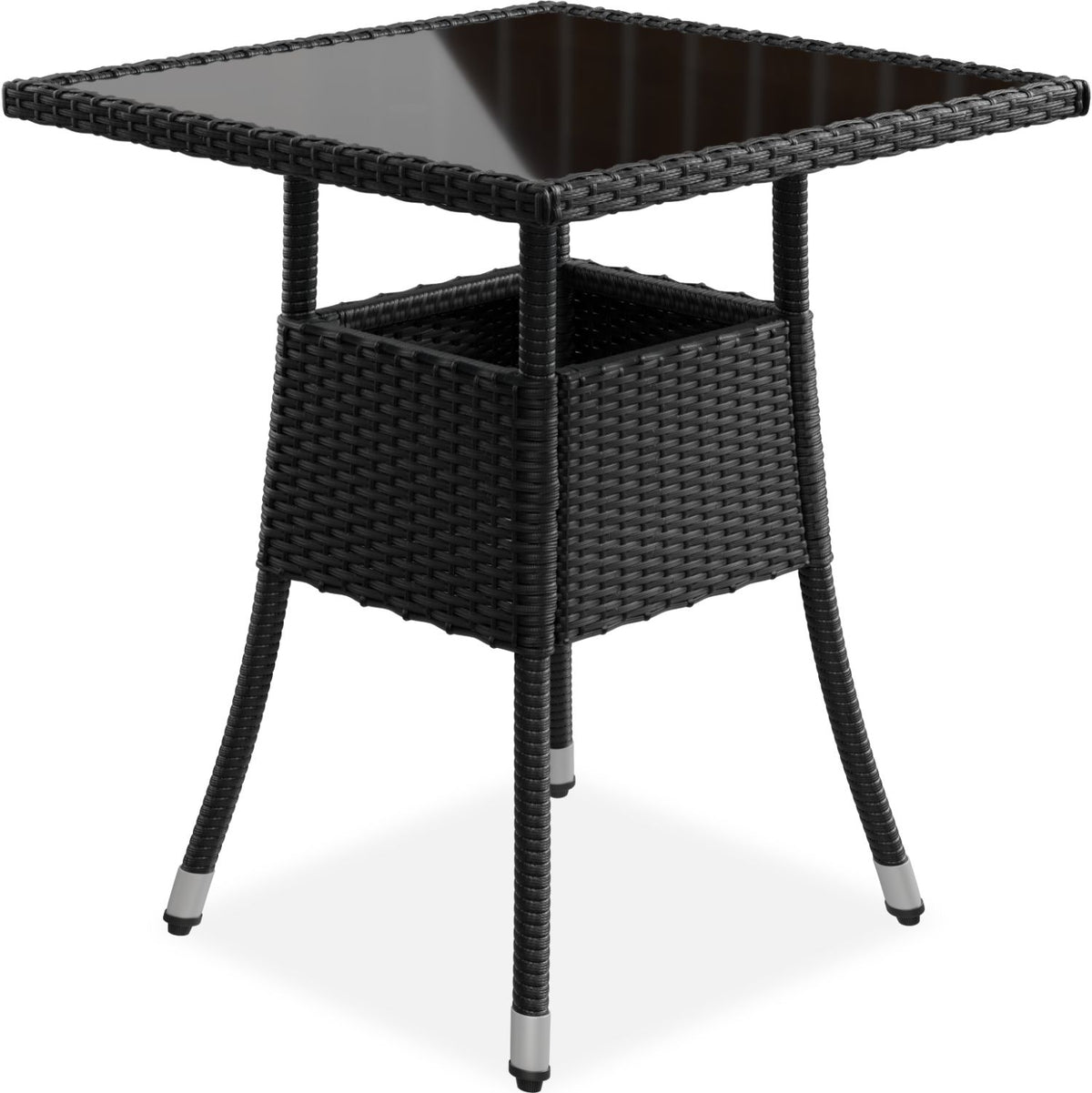 Eckiger Polyrattan Gartentisch Yoro