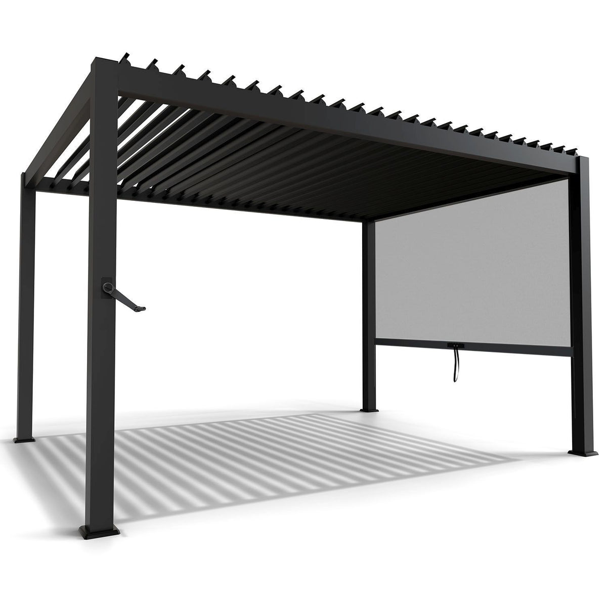 Lamellendach Tahiti 3 x 4 m inkl. 1x Seitenwand 3 m