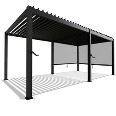 Lamellendach Tahiti 3 x 5,9 m inkl. 2x Seitenwand 3 m