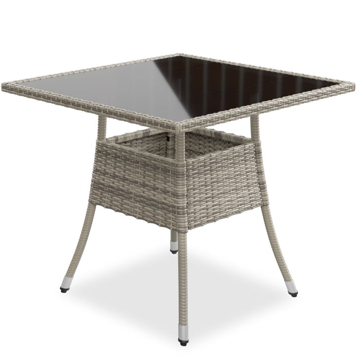 Eckiger Polyrattan Gartentisch Yoro