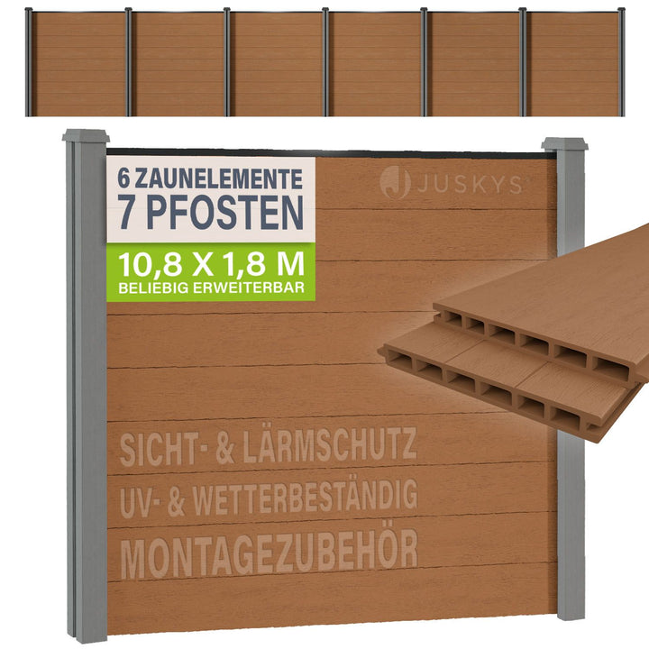 WPC Zaun aus Elementen & Pfosten