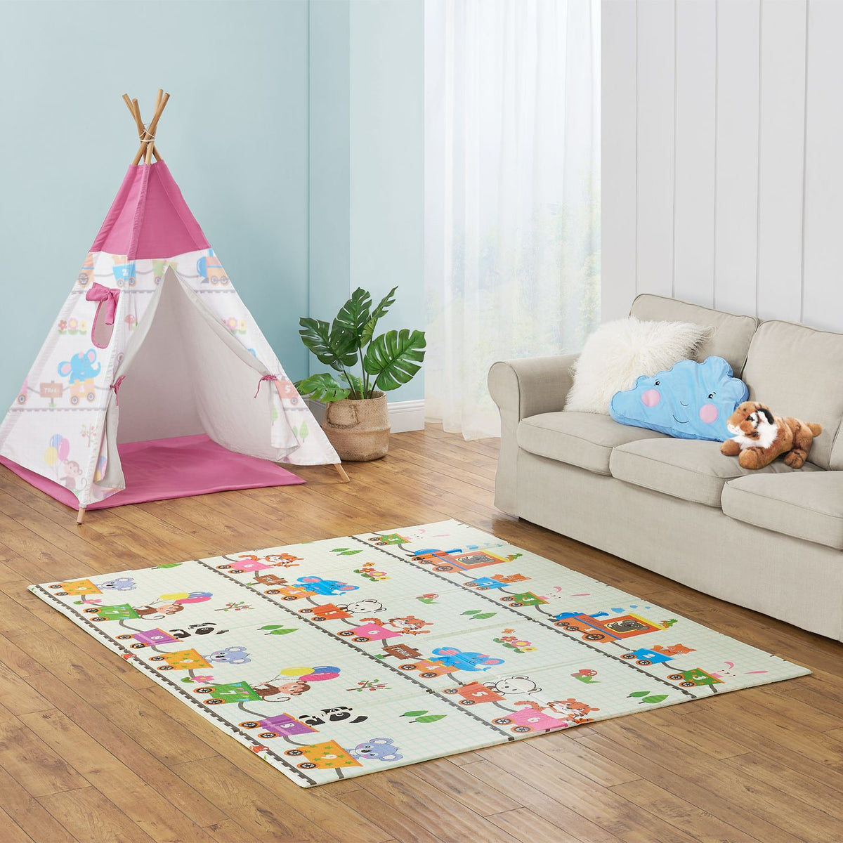 Spielmatte 180 x 200 cm mit diversen Tiermotiven