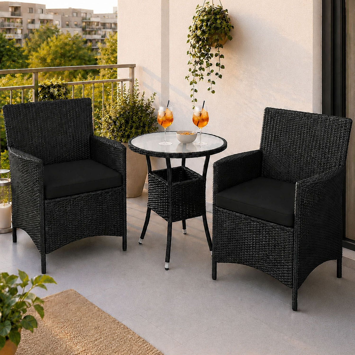 Polyrattan Balkon Set Bayamo