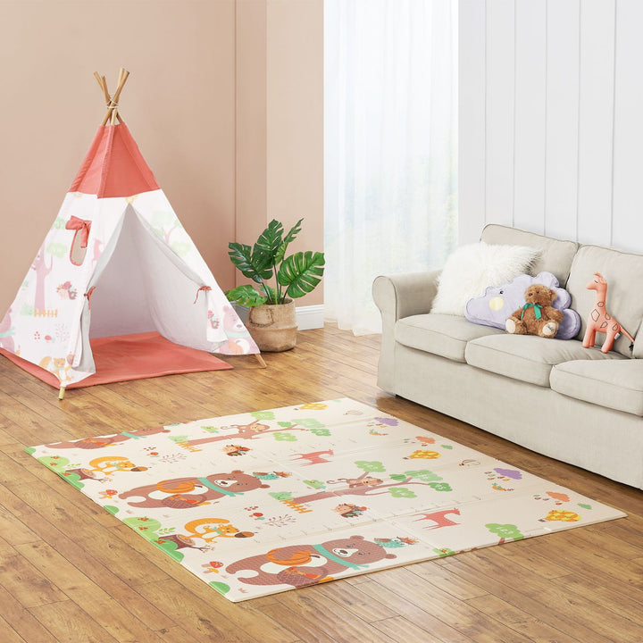 Spielmatte 180 x 200 cm mit diversen Tiermotiven