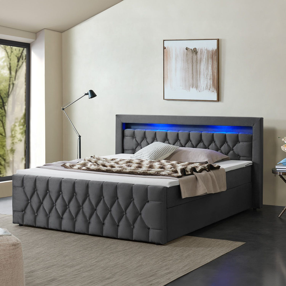 Boxspringbett Leona - Samt