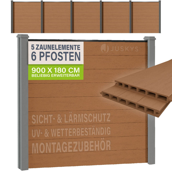 WPC Zaun aus Elementen & Pfosten