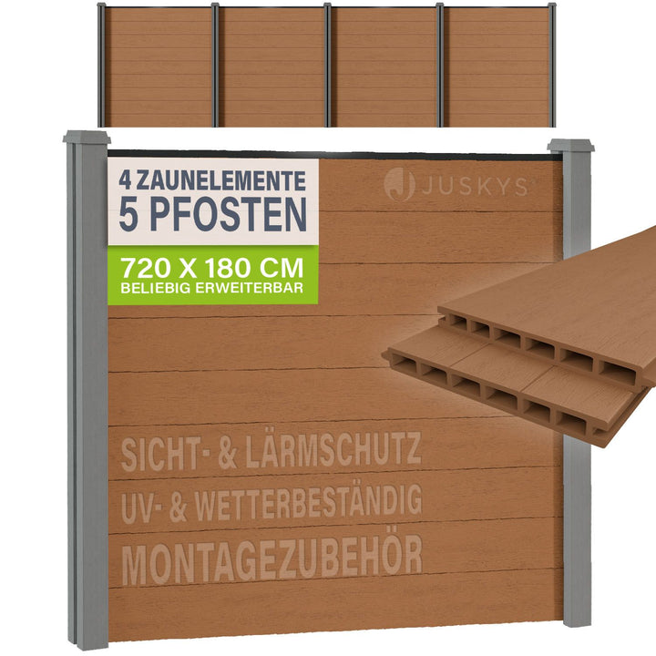 WPC Zaun aus Elementen & Pfosten