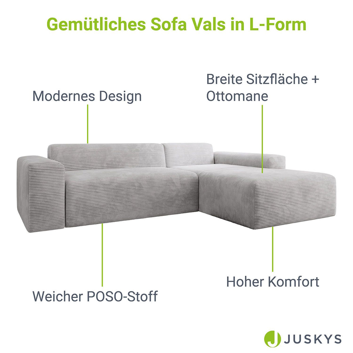 Sofa in L-Form Vals