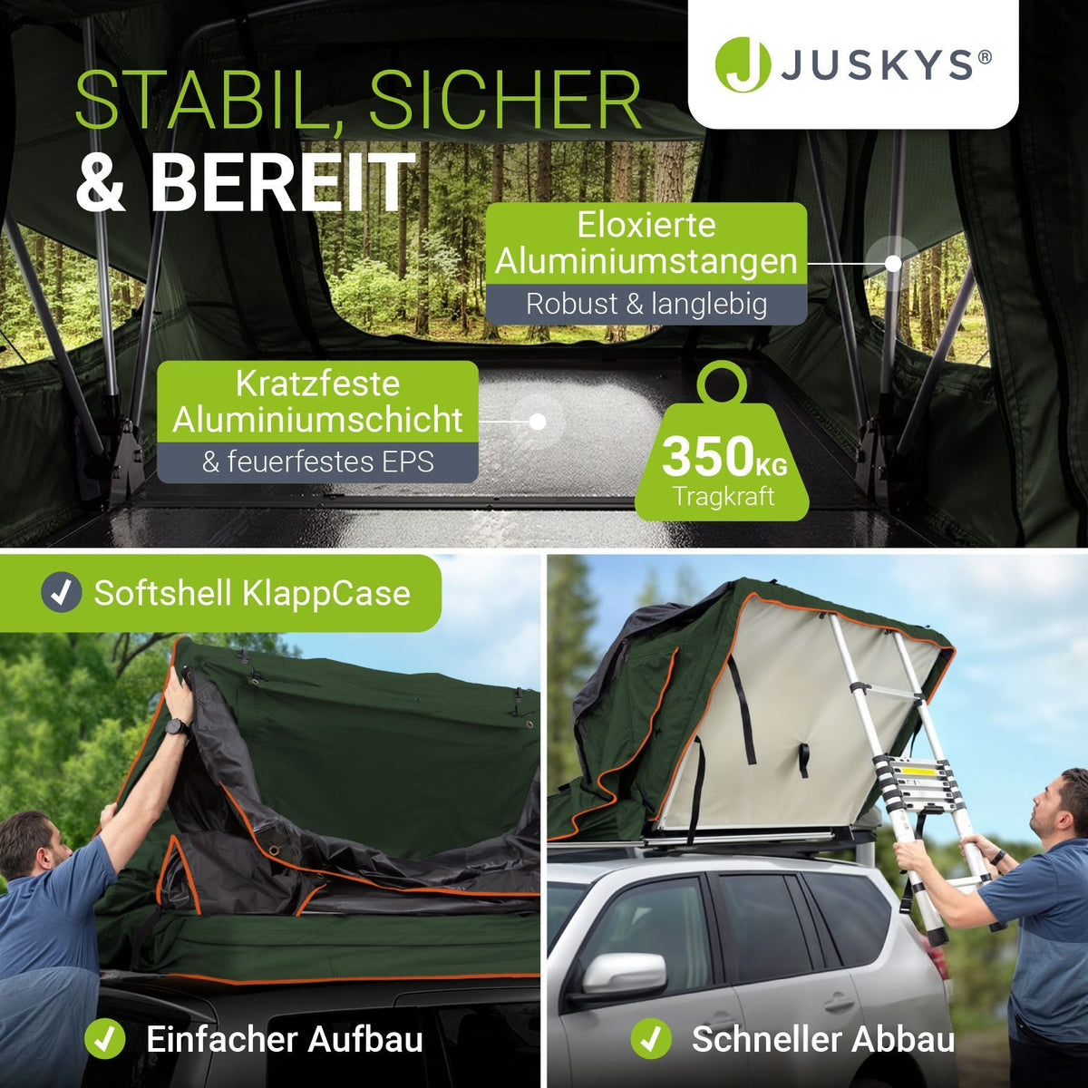 Dachzelt Lago für 2-3 Personen