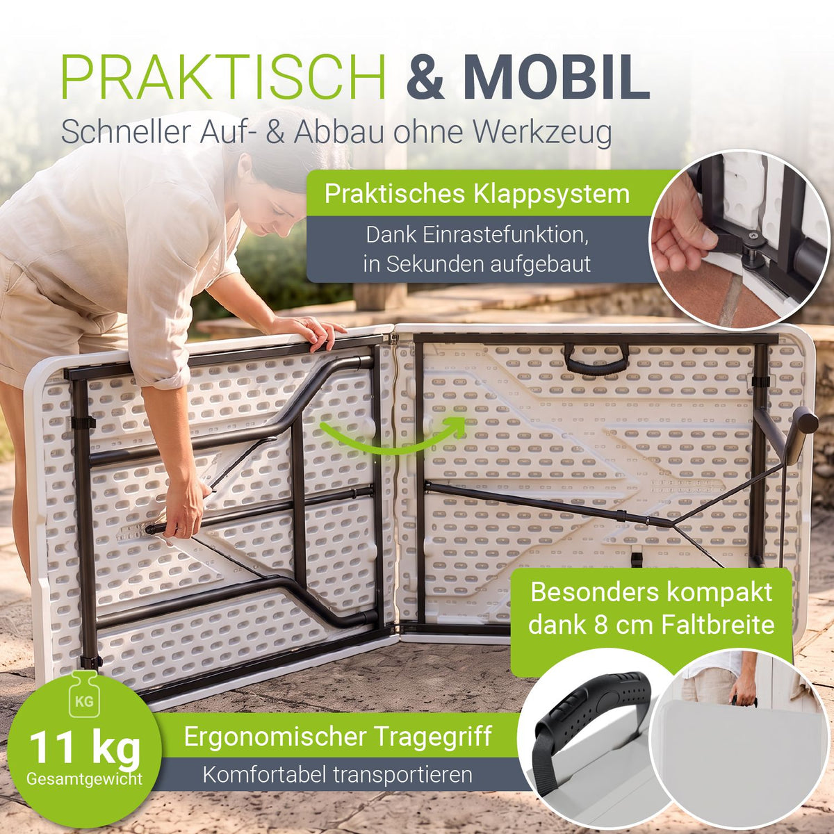 Klappbarer Gartentisch Easyfold