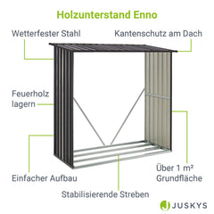 Holzunterstand Metall Enno